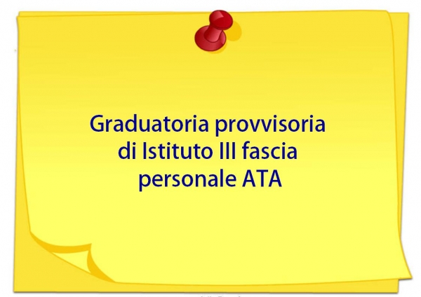 Graduatorie Provvisorie III Fascia Personale ATA 2021 2023 Is Galileo